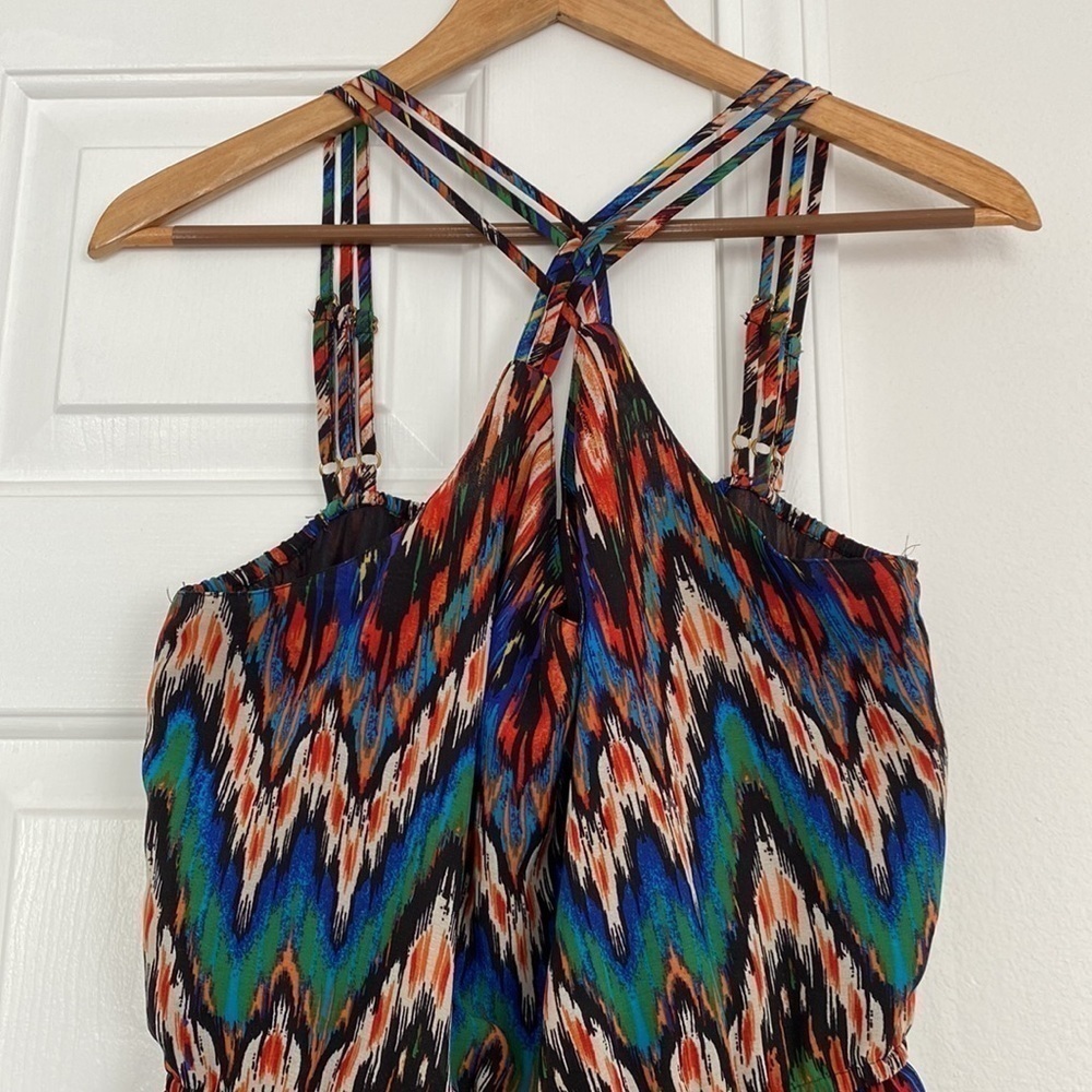 Speed Control sleeveless mini sundress with stunning bright colors. - Picture 10 of 16